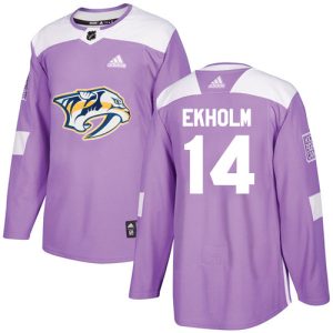 Top - notch Adidas Predators #14 Mattias Ekholm Purple Authentic Fights Cancer Stitched NHL Jersey for ultimate hockey enthusiasts