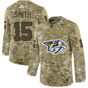 Stunning Adidas Predators #15 Craig Smith Camo Authentic Stitched NHL Jersey for die - hard fans