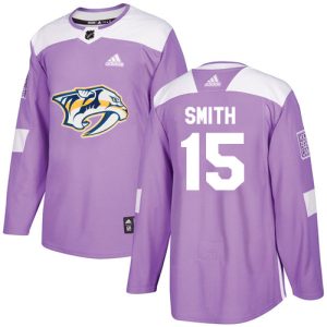 Premium Adidas Predators #15 Craig Smith Purple Authentic Fights Cancer Stitched NHL Jersey for die - hard fans