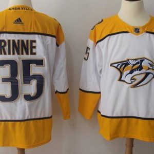 Cool Adidas Predators #35 Pekka Rinne White Road Authentic Stitched NHL Jersey perfect for game days