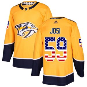 Amazing Adidas Predators #59 Roman Josi Yellow Home Authentic USA Flag Stitched NHL Jersey to elevate your fan gear collection