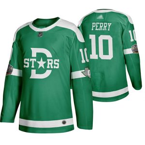 Top - notch Adidas Stars #10 Corey Perry Green Authentic 2020 Winter Classic Stitched NHL Jersey to elevate your fan gear collection