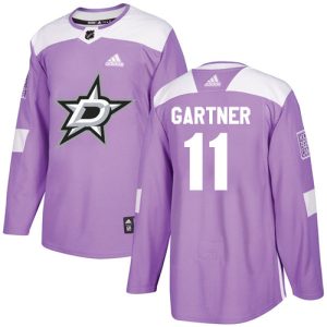 Amazing Adidas Stars #11 Mike Gartner Purple Authentic Fights Cancer Stitched NHL Jersey perfect for game days