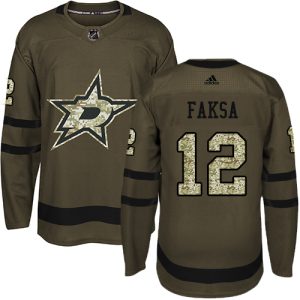 Chic Adidas Stars #12 Radek Faksa Green Salute to Service Stitched NHL Jersey to show your team spirit