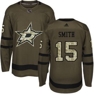 Fantastic Adidas Stars #15 Bobby Smith Green Salute to Service Stitched NHL Jersey to stand out at the stadium