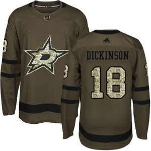 Fantastic Adidas Stars #18 Jason Dickinson Green Salute to Service Stitched NHL Jersey perfect for game days
