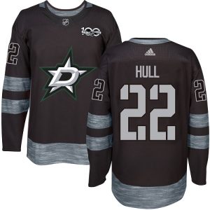 Stylish Adidas Stars #22 Brett Hull Black 1917 2017 100th Anniversary Stitched NHL Jersey perfect for game days