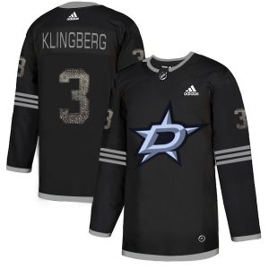 Premium Adidas Stars #3 John Klingberg Black Authentic Classic Stitched NHL Jersey to stand out at the stadium