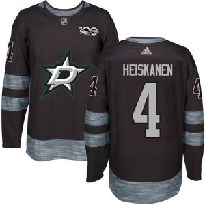 Fantastic Adidas Stars #4 Miro Heiskanen Black 1917 2017 100th Anniversary Stitched NHL Jersey perfect for game days