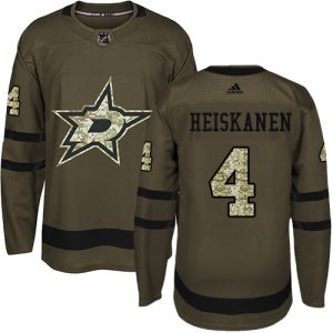 Stylish Adidas Stars #4 Miro Heiskanen Green Salute to Service Stitched NHL Jersey perfect for game days