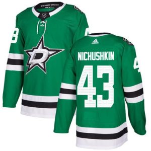 Gorgeous Adidas Stars #43 Valeri Nichushkin Green Home Authentic Stitched NHL Jersey a must - have for collectors