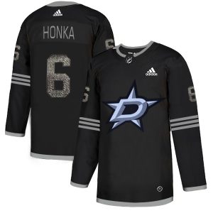 Amazing Adidas Stars #6 Julius Honka Black Authentic Classic Stitched NHL Jersey for ultimate hockey enthusiasts