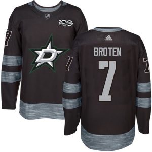Stylish Adidas Stars #7 Neal Broten Black 1917 2017 100th Anniversary Stitched NHL Jersey to stand out at the stadium