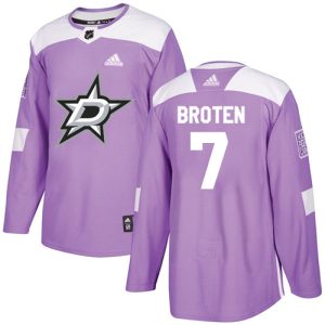 Stylish Adidas Stars #7 Neal Broten Purple Authentic Fights Cancer Stitched NHL Jersey perfect for game days