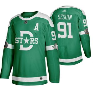 Premium Adidas Stars #91 Tyler Seguin Green Authentic 2020 Winter Classic Stitched NHL Jersey to show your team spirit