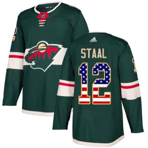 Chic Adidas Wild #12 Eric Staal Green Home Authentic USA Flag Stitched NHL Jersey to show your team spirit