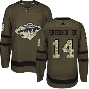 Top - notch Adidas Wild #14 Joel Eriksson Ek Green Salute to Service Stitched NHL Jersey to stand out at the stadium