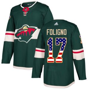 Stylish Adidas Wild #17 Marcus Foligno Green Home Authentic USA Flag Stitched NHL Jersey to elevate your fan gear collection