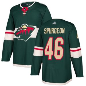Sleek Adidas Wild #46 Jared Spurgeon Green Home Authentic Stitched NHL Jersey perfect for game days