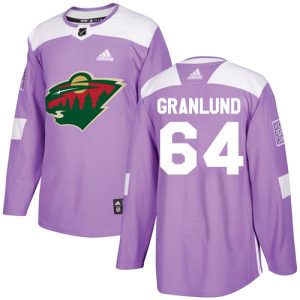 Gorgeous Adidas Wild #64 Mikael Granlund Purple Authentic Fights Cancer Stitched NHL Jersey for ultimate hockey enthusiasts