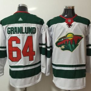 Sleek Adidas Wild #64 Mikael Granlund White Road Authentic Stitched NHL Jersey perfect for game days