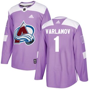 Alluring Adidas Avalanche #1 Semyon Varlamov Purple Authentic Fights Cancer Stitched Youth NHL Jersey to add to your hockey memorabilia collection