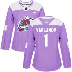 Alluring Adidas Avalanche #1 Semyon Varlamov Purple Authentic Fights Cancer Women's Stitched NHL Jersey to stand out at the stadium