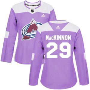 Alluring Adidas Avalanche #29 Nathan MacKinnon Purple Authentic Fights Cancer Women's Stitched NHL Jersey to support your favorite players