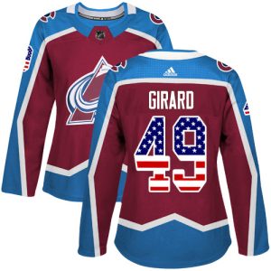 Alluring Adidas Avalanche #49 Samuel Girard Burgundy Women's Home Authentic USA Flag Stitched NHL Jersey for an exciting hockey game