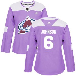 Alluring Adidas Avalanche #6 Erik Johnson Purple Women's Authentic Fights Cancer Stitched NHL Jersey for a memorable sports moment