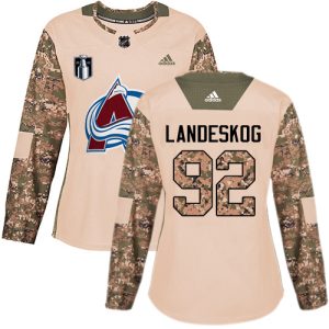 Alluring Adidas Avalanche #92 Gabriel Landeskog Camo Authentic Women's 2022 Stanley Cup Final Patch Veterans Day Stitched NHL Jersey for a memorable sports moment