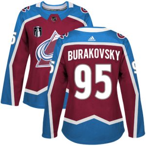 Alluring Adidas Avalanche #95 Andre Burakovsky Burgundy Women's 2022 Stanley Cup Final Patch Home Authentic Stitched NHL Jersey for a memorable sports moment