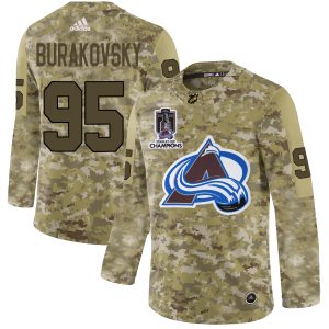 Alluring Adidas Avalanche #95 Andre Burakovsky Camo 2022 Stanley Cup Champions Authentic Stitched NHL Jersey for a valuable hockey collectible