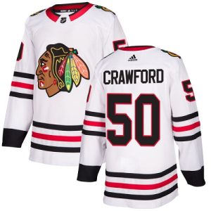 Alluring Adidas Blackhawks #50 Corey Crawford White Road Authentic Stitched Youth NHL Jersey to stand out at the stadium