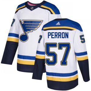 Alluring Adidas Blues #57 David Perron White Road Authentic Stitched Youth NHL Jersey for a memorable sports moment