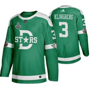 Alluring Adidas Dallas Stars #3 John Klingberg Men's Green 2020 Stanley Cup Final Stitched Classic Retro NHL Jersey for die   hard Blackhawks fans