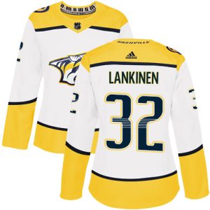 Alluring Adidas Predators #32 Kevin Lankinen White Road Authentic Women's Stitched NHL Jersey to show your team love