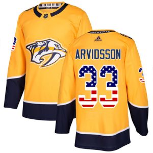 Alluring Adidas Predators #33 Viktor Arvidsson Yellow Home Authentic USA Flag Stitched Youth NHL Jersey for die   hard Blackhawks fans