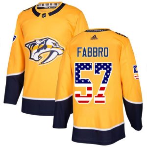 Alluring Adidas Predators #57 Dante Fabbro Yellow Home Authentic USA Flag Stitched Youth NHL Jersey for true hockey enthusiasts