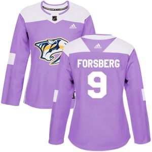 Alluring Adidas Predators #9 Filip Forsberg Purple Authentic Fights Cancer Women's Stitched NHL Jersey for a memorable sports moment