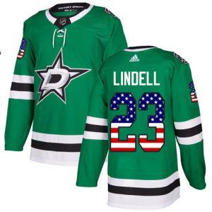 Alluring Adidas Stars #23 Esa Lindell Green Home Authentic USA Flag Youth Stitched NHL Jersey for die   hard Blackhawks fans