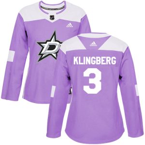 Alluring Adidas Stars #3 John Klingberg Purple Authentic Fights Cancer Women's Stitched NHL Jersey to add to your hockey memorabilia collection
