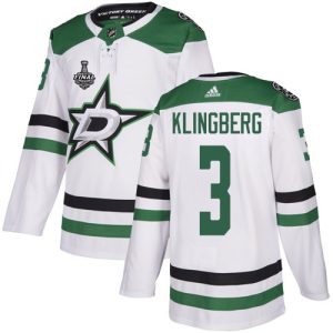 Alluring Adidas Stars #3 John Klingberg White Road Authentic 2020 Stanley Cup Final Stitched NHL Jersey to add to your hockey memorabilia collection
