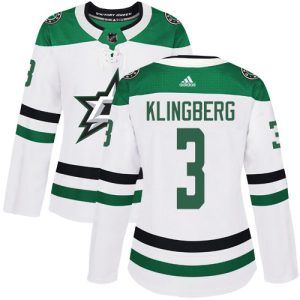 Alluring Adidas Stars #3 John Klingberg White Road Authentic Women's Stitched NHL Jersey for true hockey enthusiasts