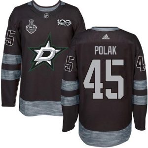 Alluring Adidas Stars #45 Roman Polak Black 1917 2017 100th Anniversary 2020 Stanley Cup Final Stitched NHL Jersey for top   notch game   day wear
