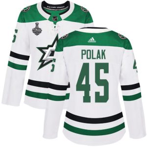 Alluring Adidas Stars #45 Roman Polak White Road Authentic Women's 2020 Stanley Cup Final Stitched NHL Jersey for true hockey enthusiasts