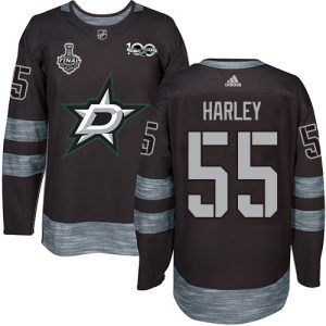 Alluring Adidas Stars #55 Thomas Harley Black 1917 2017 100th Anniversary 2020 Stanley Cup Final Stitched NHL Jersey for an exciting hockey game
