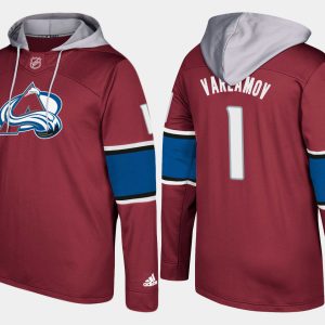 Alluring Avalanche #1 Semyon Varlamov Burgundy Name And Number Hoodie for top   notch game   day wear