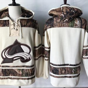 Alluring Avalanche Blank Cream Camo NHL Hoodie for top   notch game   day wear