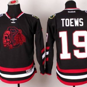 Alluring Blackhawks #19 Jonathan Toews Black(Red Skull) 2014 Stadium Series Stitched Youth NHL Jersey for a memorable sports moment